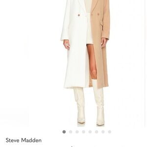 Steve Madden Women's Dual-Tone Trench Coat - Cream and Tan